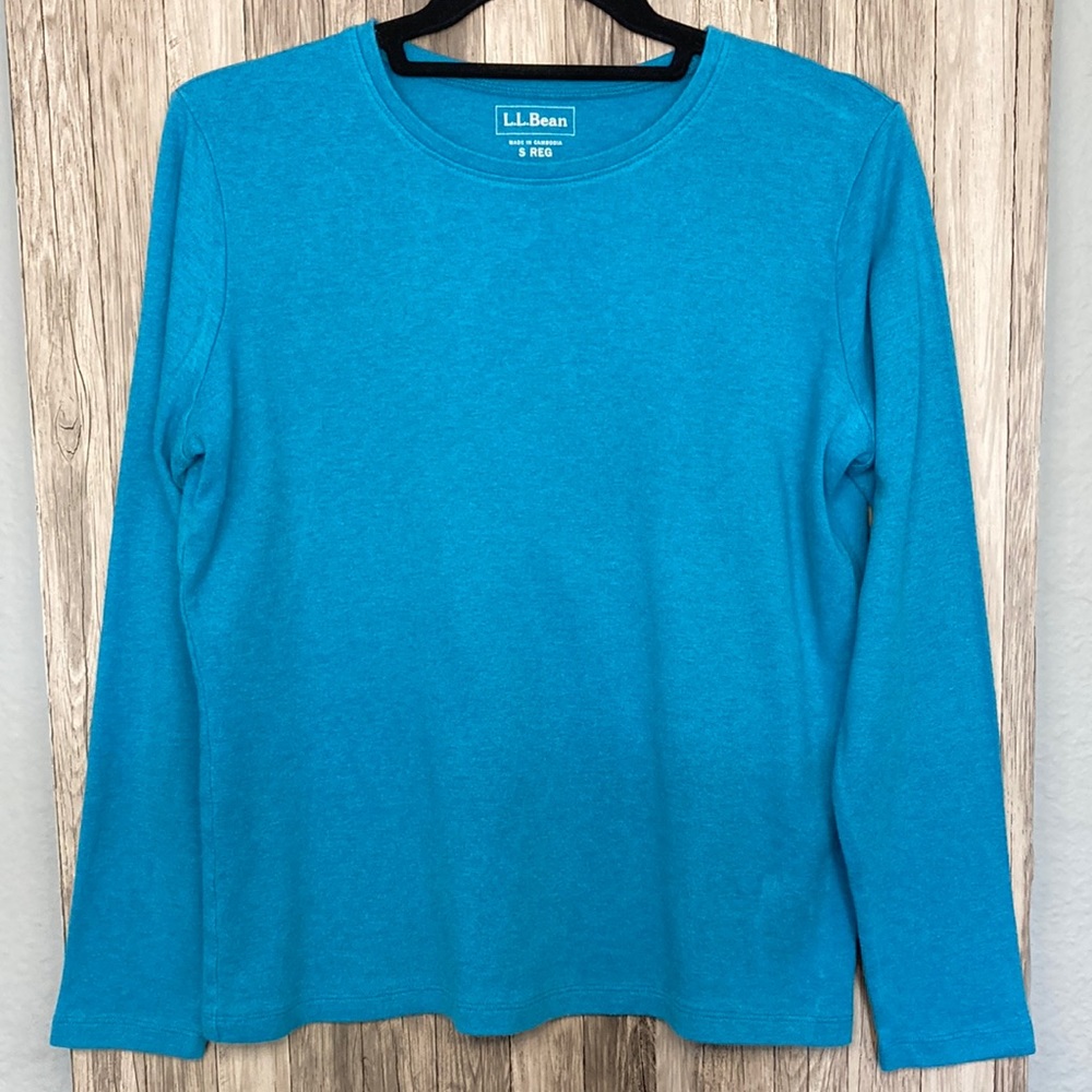 L.L. Bean Blue Women's Crew Neck Long Sleeve Top - Size Small Reg